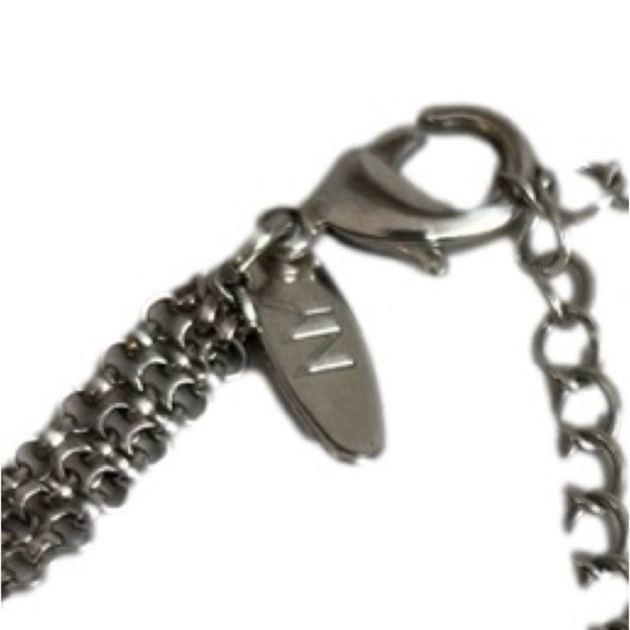 Multi Layered Lucite Silver Tone Necklace - Picture 4 of 4